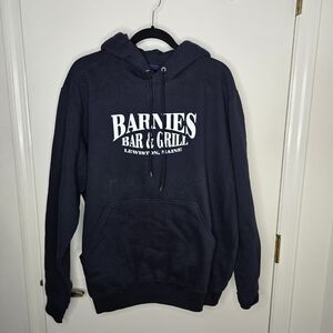 Champs Navy Barnies Bar & Grill Graphic Hoodie NWOT Large